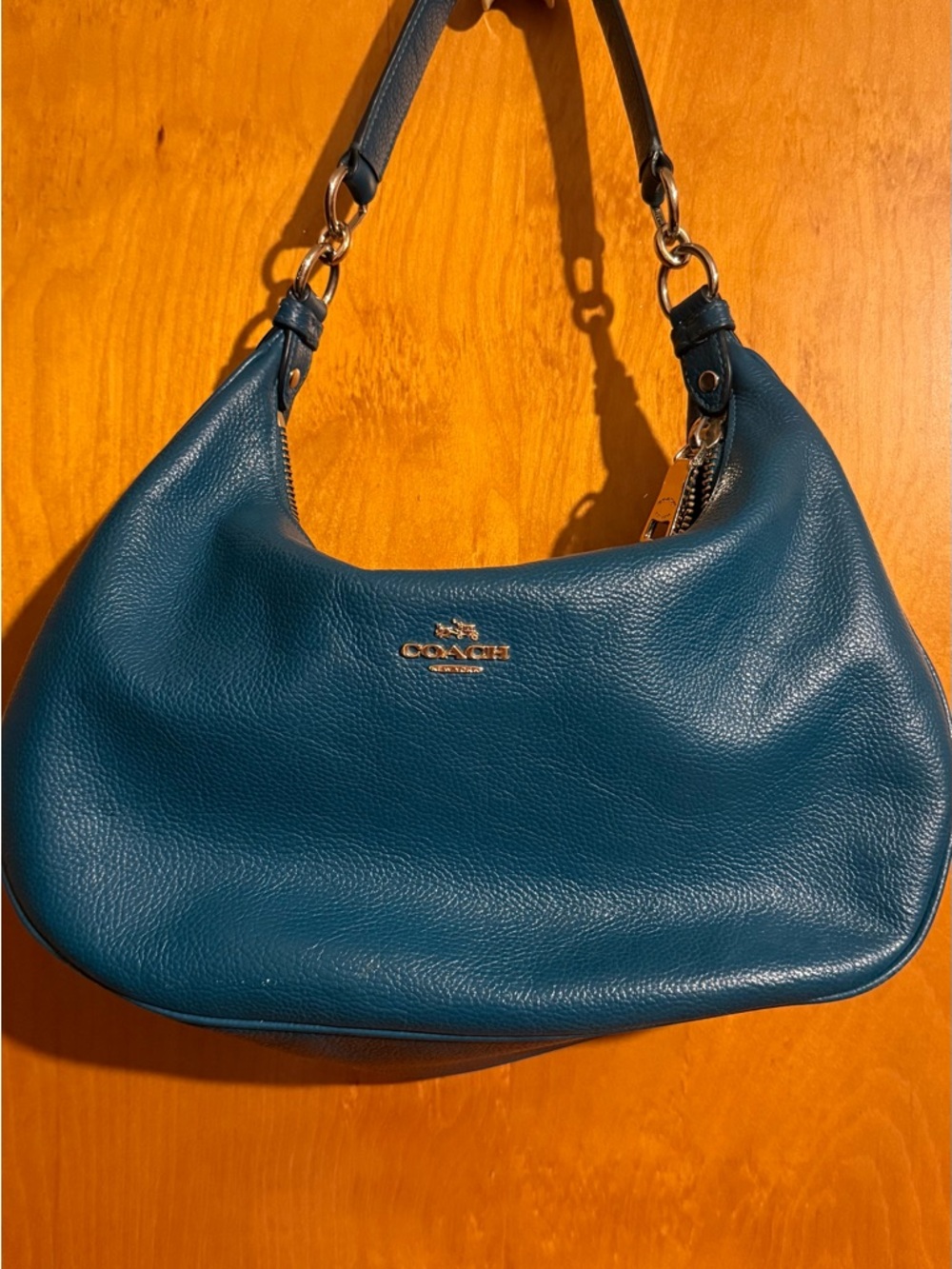 Coach Teal Leather Hobo Shoulder Bag